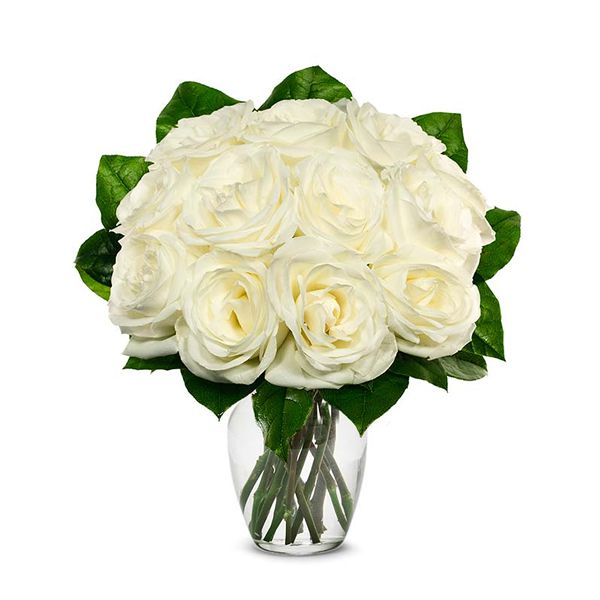 Zara Çiçekçi Vazoda 12 Beyaz Gül