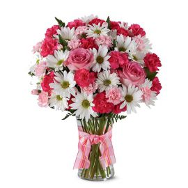  Zara Çiçekçiler Vazoda Pembe Beyaz Çiçekler